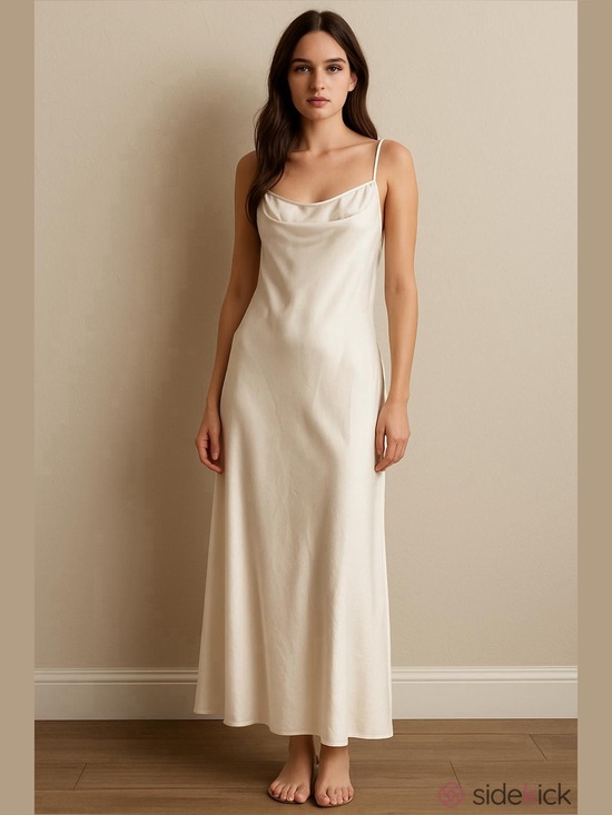 Natori Other - Natori Women’s Champagne Satin Nightgown Slip Dress Glam Lounge Romantic Sexy